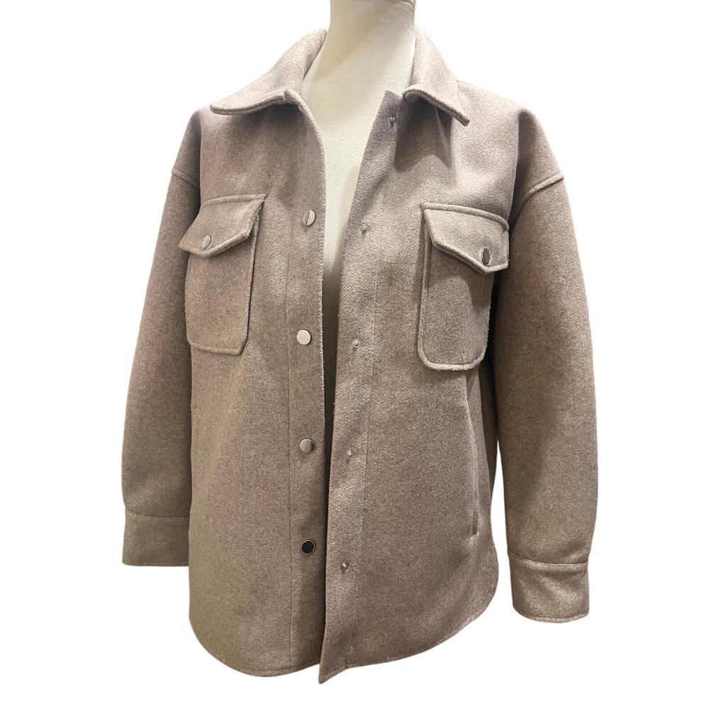 Women's Tan Button Down Shacket